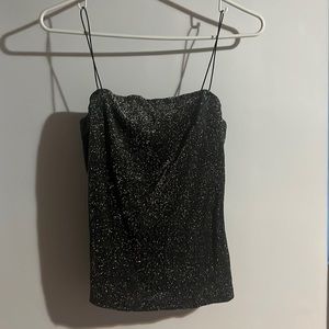 SHEIN sparkly black spaghetti strap tank top